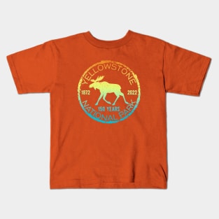 Yellowstone National Park 150 Year Celebration Moose Kids T-Shirt